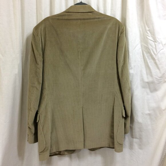 St Simon's Mens Vintage Blazer Beige Corduroy 2 Button Made USA Size 44L - Picture 6 of 6